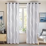 Deconovo Silver Grey Curtains 46 x 54 Inch Blackout Thermal Eyelet Pair