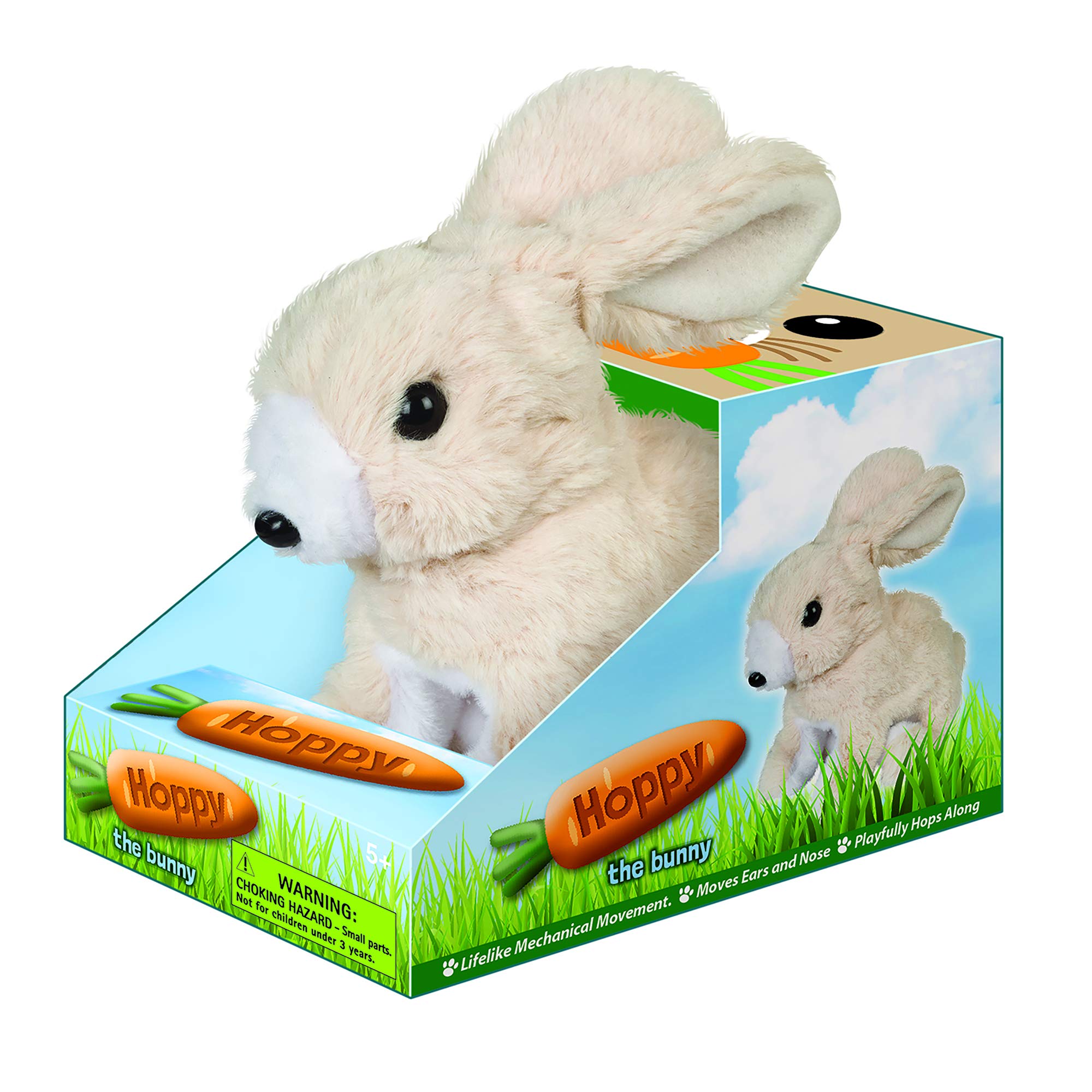 Westminster, Inc. Hoppy the Bunny - Lindo, tierno y lujoso lúpulo de juguete de conejo que funciona con baterías