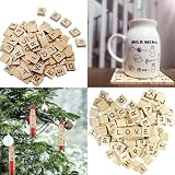Vexquivera 100pc Wooden Scrabble Letters for Crafts Educational Games Kids view 7