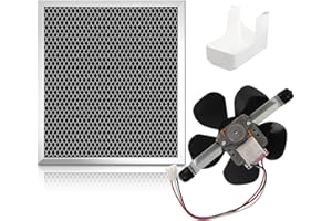 VIHOSE 97012248 Range Hood Fan Motor Replacement S99110437 99110437 Range Hood Light Lens Cover 97007696,97005687 Range Hood Grease Mesh Charcoal Carbon Combo Compatible with Broan Nutone 41000 Models