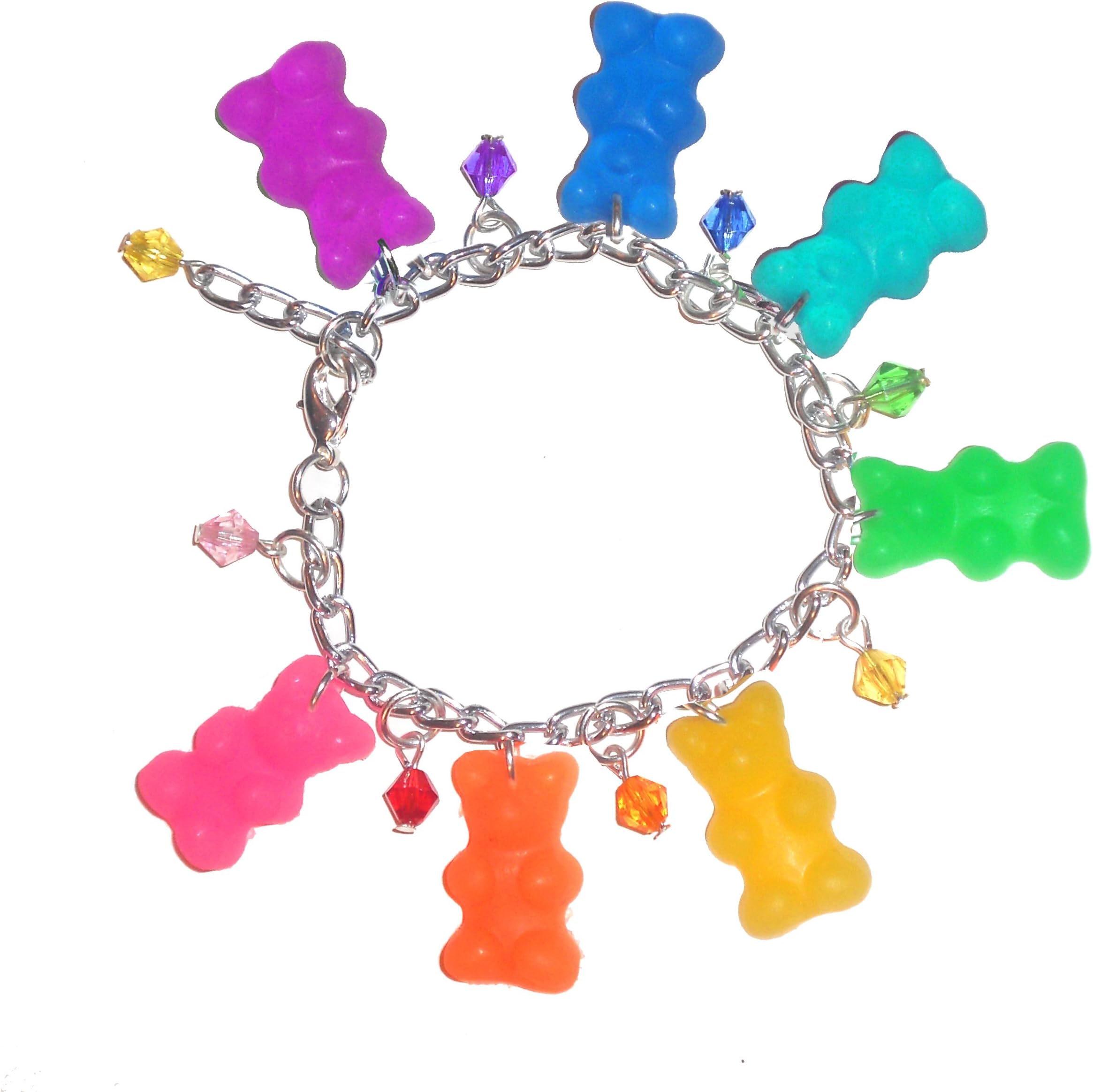 Rainbow Gummy Bear Candy Charm Bracelet