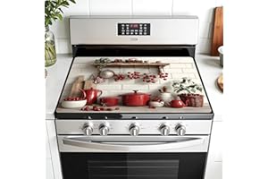AOHMPT Multi-Design Stove Top Cover for Glass/Electric Stoves - 3-in-1 Heat-Resistant Protector Mat, Non-Slip Drying Rack 28"x20"
