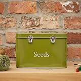 Thistlewood Seed Packet Storage Tin Moss Green with 3 Compartments view 4