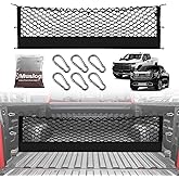 Muslogy Truck Bed Cargo Net Trunk Netting Compatible with 2013-2026 Chevy Silverado & GMC Sierra 1500/2500HD/3500HD Accessories, Pickup Cargo Organizer SUV Sedan Storage Net w/Heavy Duty Carabiners