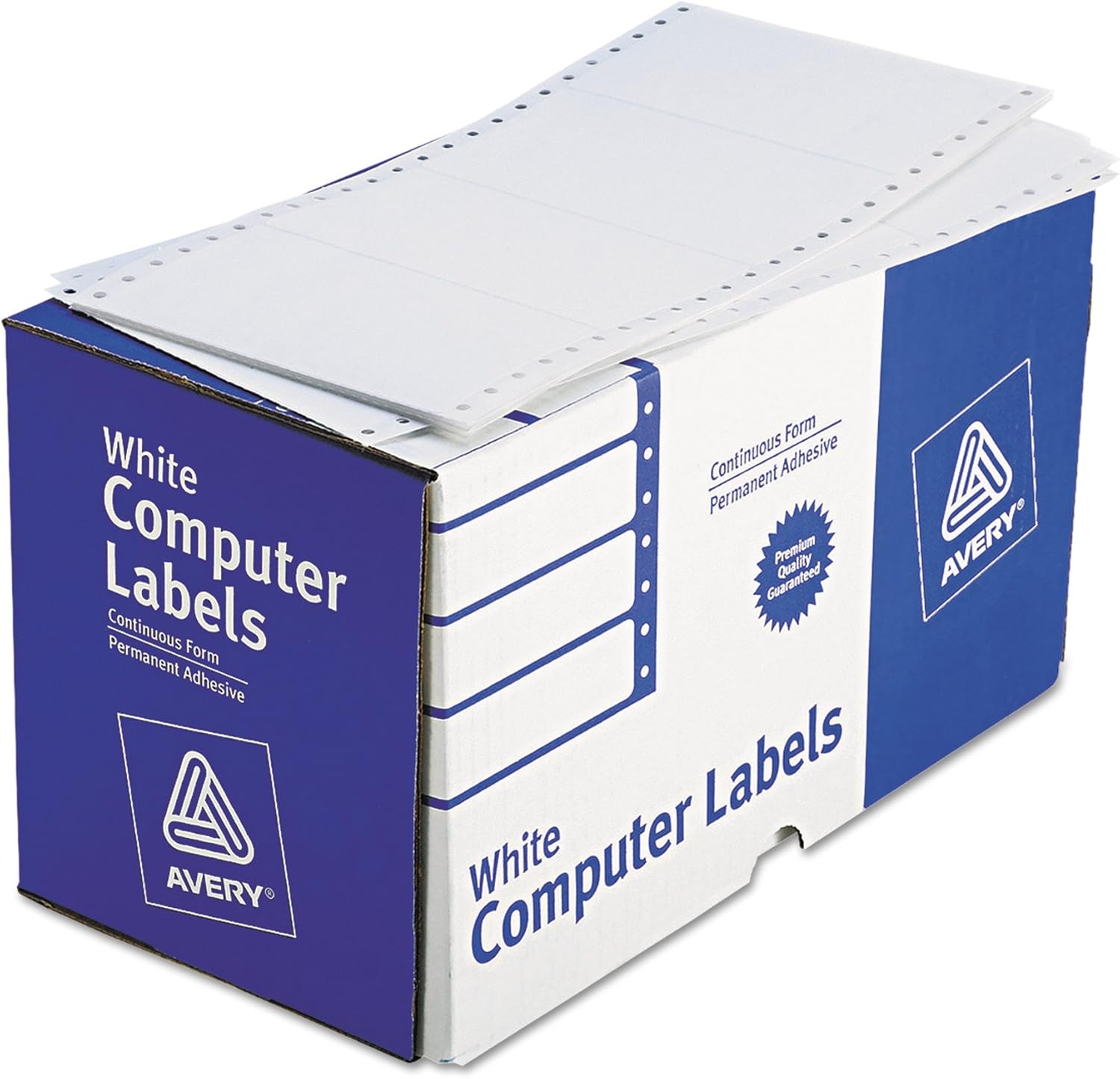 Avery 4076 Dot Matrix Printer Shipping Labels, 1 Across, 2 15/16 x 5, White (Box of 3000) : Continuous Form Labels : Office Products