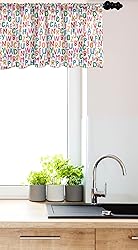 Ambesonne Alphabet Window Valance, Energetic Bubbly