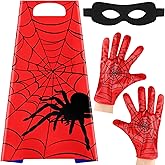 Geyoga Spider Cape Set for Adult Spider Web Gloves and Black Face Mask Suitable for Halloween Masquerade Birthday Costume Party School Homecoming Cosplay Dress and Holiday Costumes