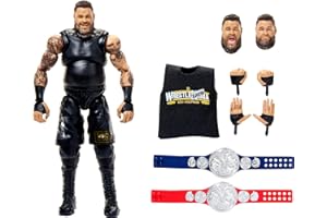 Mattel WWE Ultimate Edition Fan Takeover Action Figure, Kevin Owens Collectible Set with Interchangeable Accessories Like Extra Heads & Swappable Hands