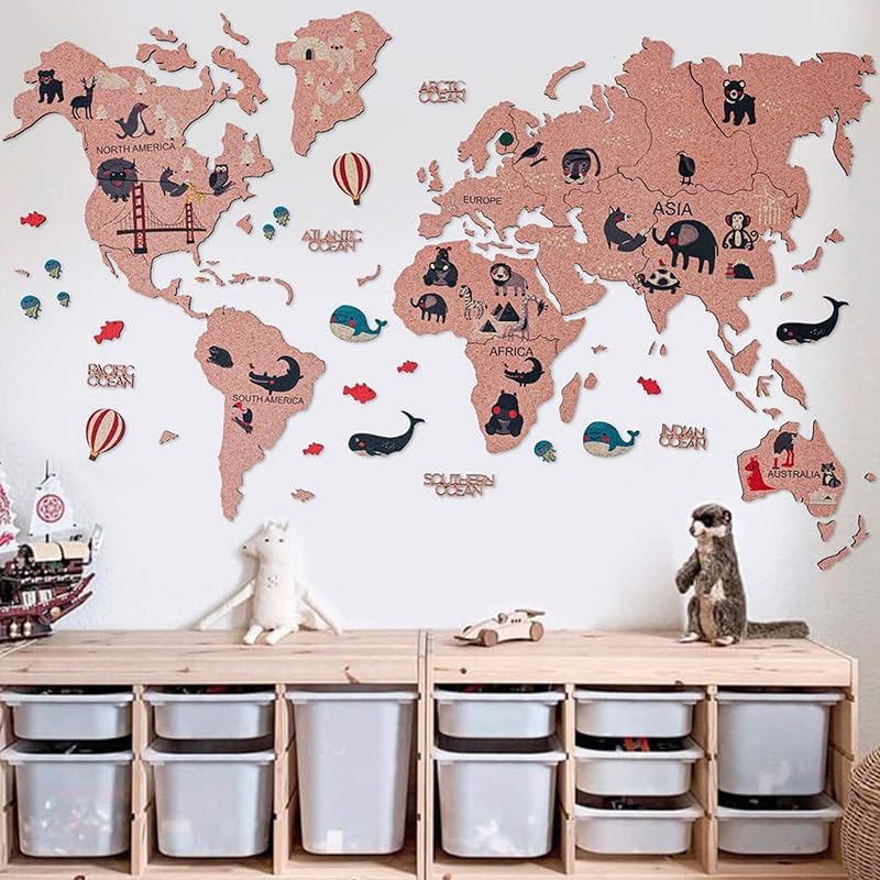 Amazon.com: World Map for Nursery Wall Art Kids Room Decor Wall Print