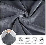 Leorate High Back Chair Covers Stretch Velvet Slipcovers Pack of 6 Charcoal view 5