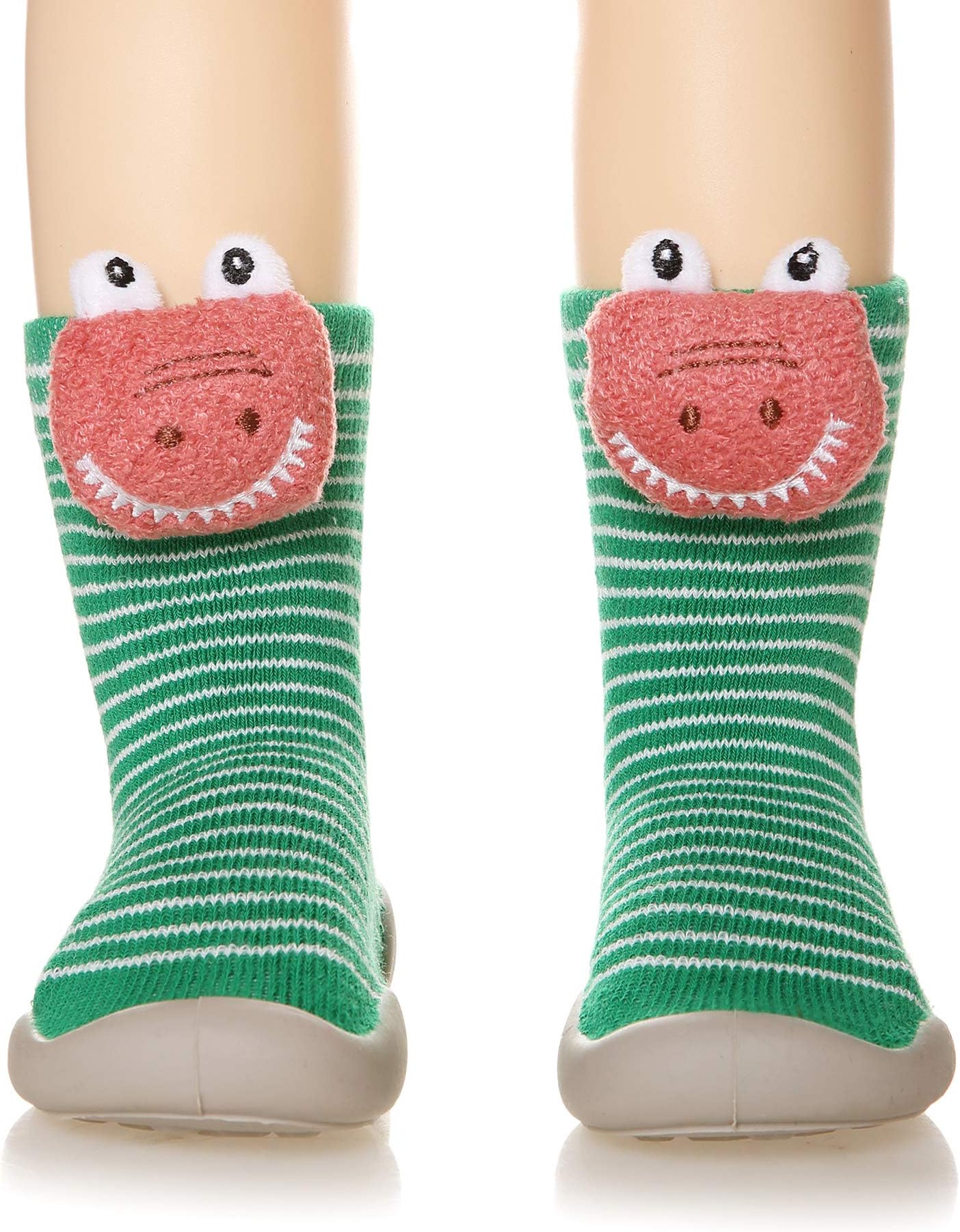 Childrens Kids Toddlers Animal Rubber Sole Non-Skid Indoor Floor Slipper Baby Boy Girls Breathable Cotton Outdoor Shoes Socks