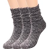TINTAO Women's Socks Cotton Knit Casual Crew Socks Thick Knit Warm Wool Slouch Socks Gift Socks for Women,Size 5-10#W502 (Multi-058)