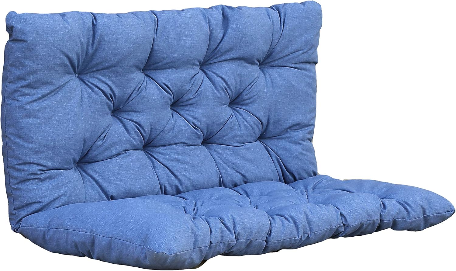 Ambientehome Auflage Bankkissen Bankauflage Polsterkissen, 100 x 98 x 8 cm, blau/grau