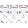 Weck 745 Tulip Jar - 1 Liter, Set of 6 Clear
