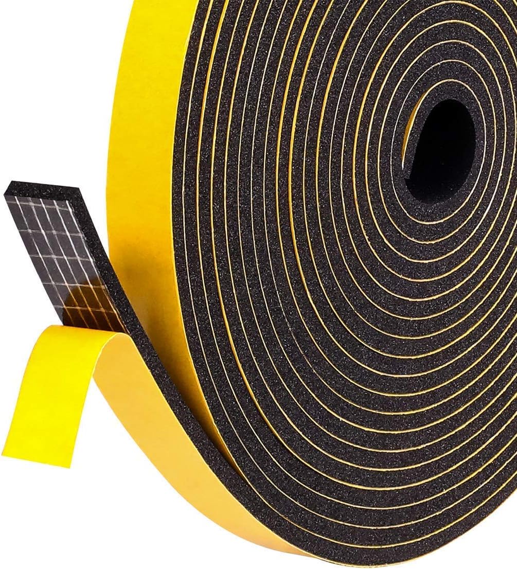 Fowong Foam Rubber Seal Tape 6mm(W) x 1.5mm(T) Window Door Draught