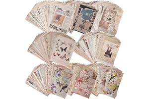 ARTSMONA 192 Sheets of Scrapbook Paper, Journaling Scrapbooking Supplies Craft Paper Kits Vintage Room Decor Posters Decoupage Paper Ephemera for Junk Journals Bullet Journal Card Making Decorative Background
