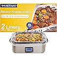 SMARTAKE Electric Roaster Liners, 2 Count Disposable Roaster Liners, Fits 16, 18, 22 Quart Roasters, Roaster Pan Oven Liners Plastic Cooking Bags for Instant Cleanup, 18 x 34 Inch