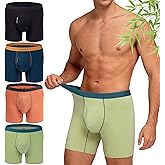 LUBOT 2026 Mens Underwear Pack Boxer Briefs Bamboo Viscose Soft Breathable Moisture Wicking Support Pouch Fly, No Riding Up
