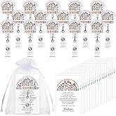 Yexiya 20 Sets Social Worker Appreciation Week Gifts Bulk Social Worker Badge Reels Retractable Badge Holder ID Name Card Clips with Thank You Cards Bags for Women Men BSW MSW DSW LCSW Office Work