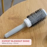 Olivia Garden Expert Blowout Shine Ceramic Round Brush 45 White Grey view 2