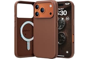 SURPHY Case for iPhone 17 Pro Max Case (6.9 inch 2025), Compatible with MagSafe, Faux Leather 17 Pro Max Phone Cases Whit Soft Microfiber Lining, Brown