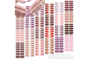 JERCLITY 24 Sheets Glitter Nail Wraps for Short Nails Gradient Solid Color Nail Polish Strips Self-Adhesive Nail Stickers Full Wraps for Women Girls