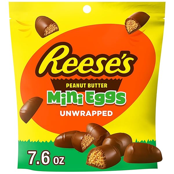 REESE’S UNWRAPPED CHOCOLATE PEANUT BUTTER CREME MINI EGGS, EASTER CANDY BAG, 7.6 OZ