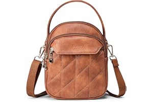 GLOSIW Small Crossbody Bags for Women Trendy Leather Cell Phone Wallet Purses Travel Shoulder Handbags with Card Slots