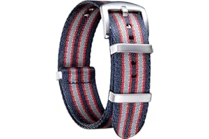 BINLUN Nylon Watch Band Thick G10 Premium Ballistic Nylon Multicolor Replacement Watch Straps with Silver/Black Stainless Steel Buckle for Men Women 18mm 20mm 22mm 24mm