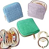2026 Small Jewelry Travel Case, Travel Jewelry Case for Crystal Bracelets, Rings, Bangles with Smooth Metal Zipper, Elegant Jewelry Pouch for Journey, Crystal Jewelry Storage, Valentines Day Gifts