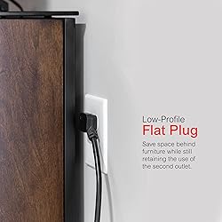 GE Pro 6-Outlet Surge Protector, 4 Ft Extension