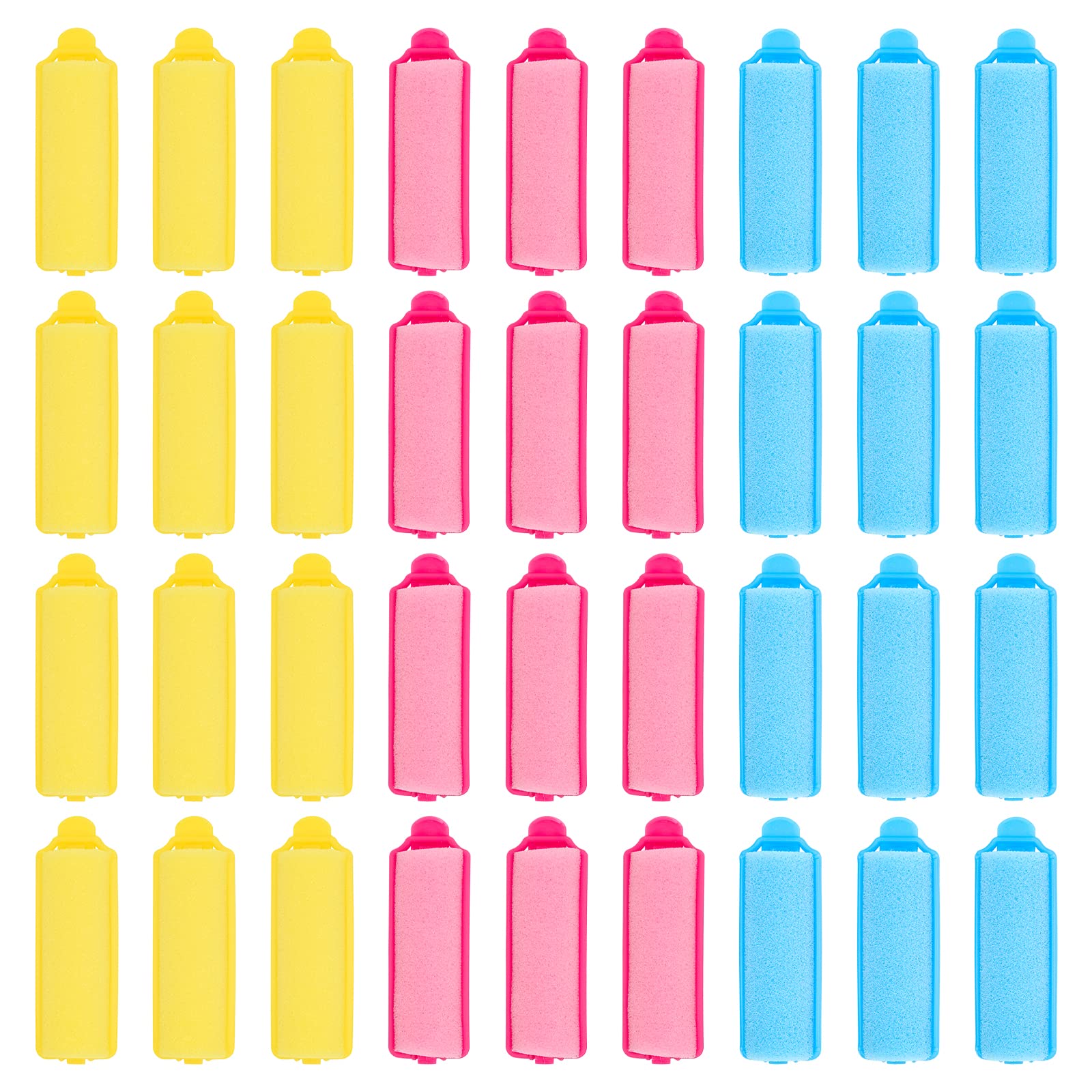 Bailinks Foam Sponge Hair Rollers, 36 PCS Soft Curlers for Short Hair, DIY Hair Styling Hairdressing Tools Hair Rollers for Women and Children (Pink, Yellow, Blue) (20mm)