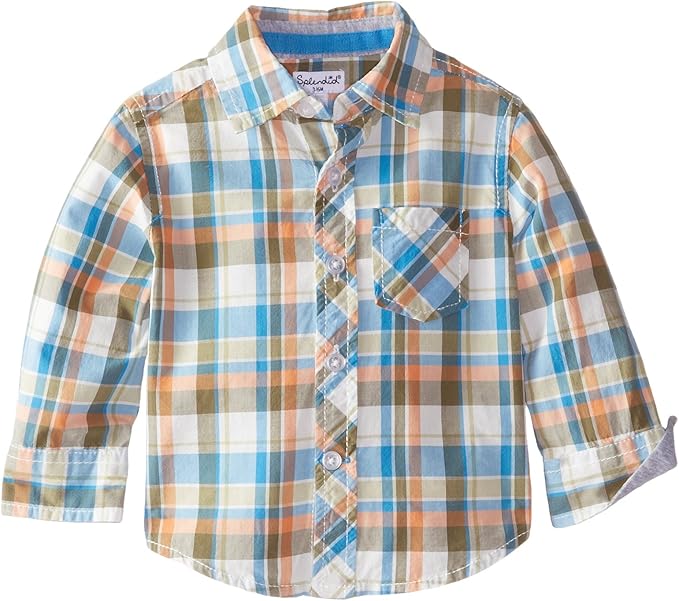 Splendid Littles Baby Boys' Woven Plaid Shirt, Plaid, 12 18