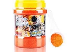 Toospesy Water Balls Beads Refill Ammo 7-8mm 300000 Pcs Gel Balls Blaster Bullets with Measuring Spoon Non-Toxic Eco Friendly Water Balls Ammo Compatible with Gel Balls Blaster Guns for Age 14+