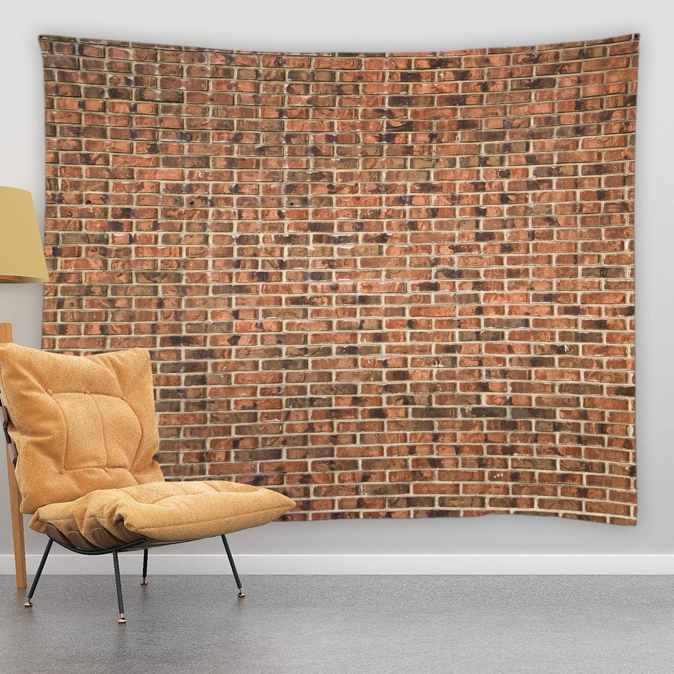 lovedomi Brown Brick Wall Tapestry Retro Art Home Wall