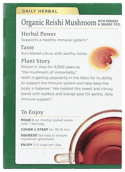 TRADITIONAL MEDICINALS, ORGANIC REISHI MUSHROOM TEA, 16 COUNT