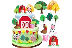 JeVenis Farm Animal Cake Decoration Farm Animal Birthday Cake Topper Cow Cake Decoration for Farm Animal Baby Shower Birthday Party Decorations