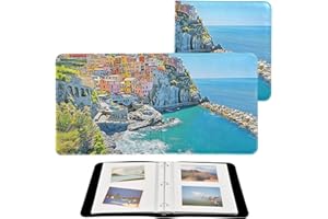 XYMZR Large Photo Album Self Adhesive Manarola Landscape Italy 3 Ring Binder Picture Album with Leather the Scrapbook Hand Ma
