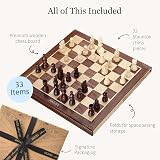 Jaques of London Wooden Chess Set Folding Board 11 in Staunton Pieces view 2