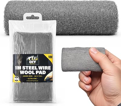 SOL 0000 Steel Wire Wool 1 Metre Ultra Fine Abrasive Polish Wood Metal Paint