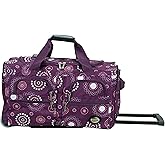 Rockland Rolling Duffel Bag, Purple Pearl, 22"