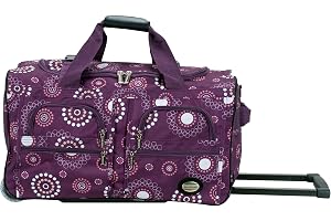 Rockland Rolling Duffel Bag, Black, 22"