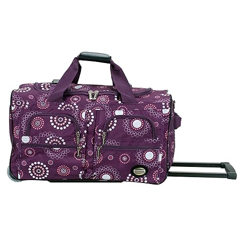 Rockland Rolling Duffel Bag, PURPEARL, 22"