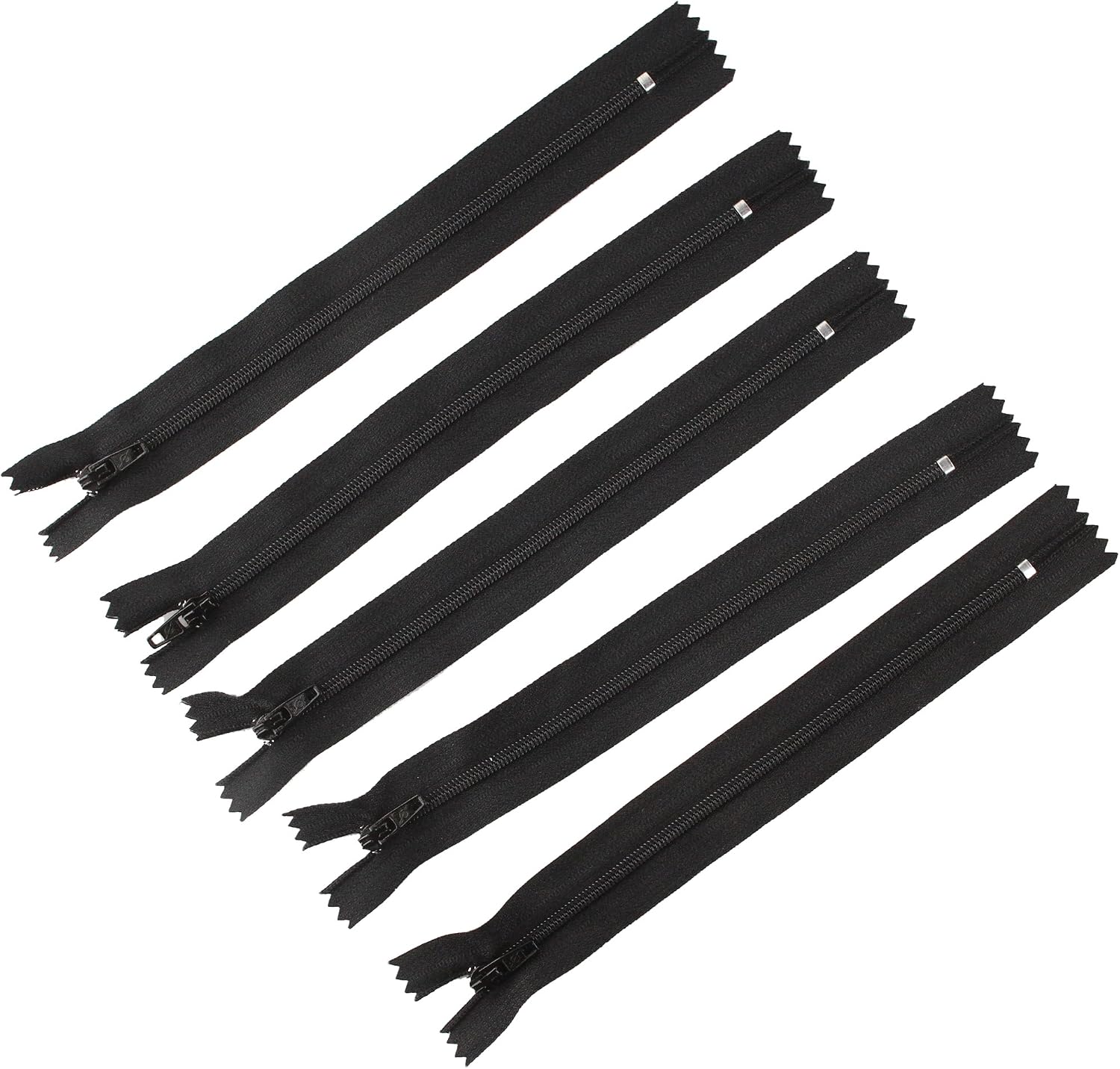 LEDUC Zip-5pc Nylon zips-Size 18cm, Black, 12x12x2 cm