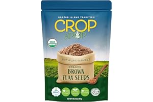 NUT CRAVINGS CROP BY POP - Organic Brown Flax Seeds, Raw, Whole, High Fiber & Omega-3 (16oz - 2 LB) Packed Fresh in Resealable Bag - USDA Organic, Non GMO - Naturally Grown, Vegan, Kosher