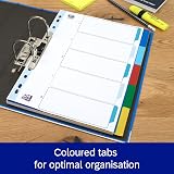 Oxford A4 Plastic 5-Part Dividers Multi-Colored Tabs Tear-Resistant view 6