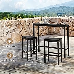 Cozyman Outdoor Bar Height Table and Chairs Set, 3