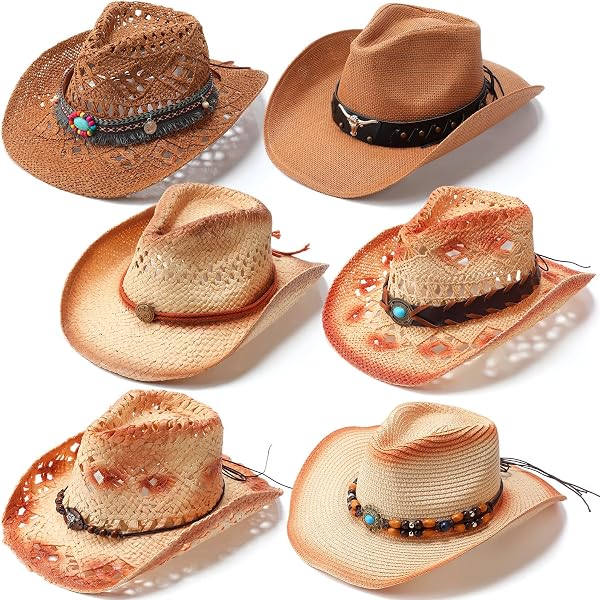 Twistover Straw Cowboy Hat for Women with 9 Replacement Hat  display picture 1