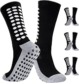 Zuimei 3 Pairs Grip Socks for Men Anti-Slip Football Sports Black Blue White view 9