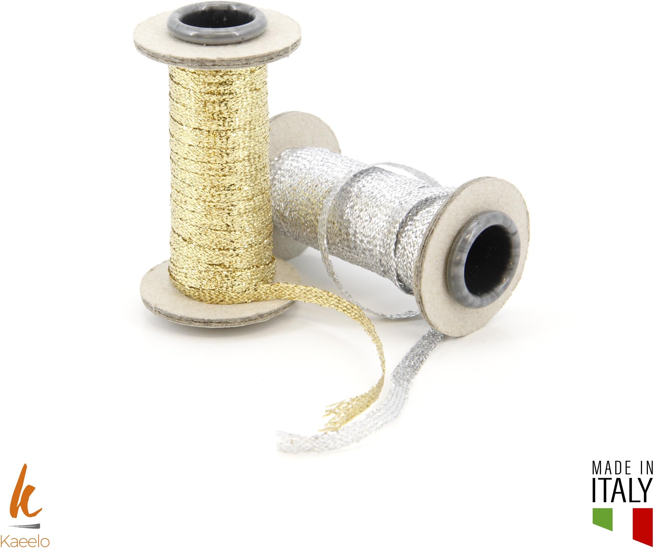 kaeelo Tapes Lame Gold and Silver 4 mm x 10 metres, Perfect for Favours Communion and Creative Hobby – Made in Italy